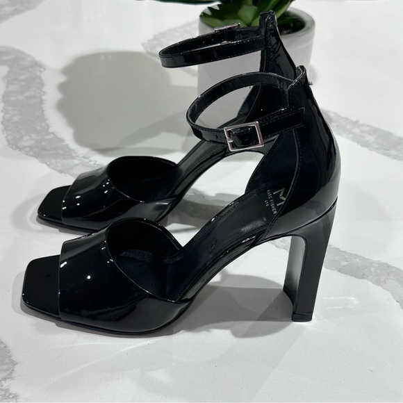 Marc Fisher Glossy Black Strappy Heels size 6.5 - Picture 2 of 14